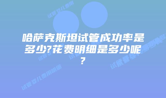 哈萨克斯坦试管成功率是多少?花费明细是多少呢?