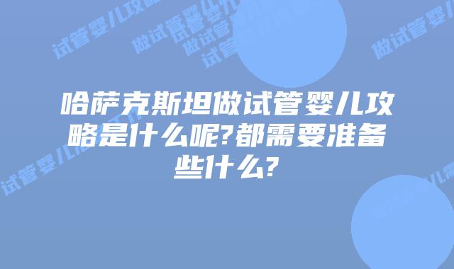 哈萨克斯坦做试管婴儿攻略是什么呢?都需要准备些什么?