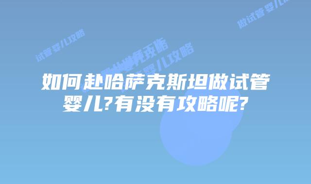 如何赴哈萨克斯坦做试管婴儿?有没有攻略呢?