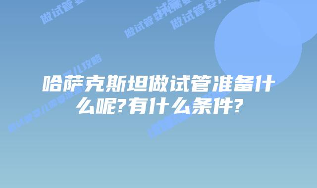 哈萨克斯坦做试管准备什么呢?有什么条件?