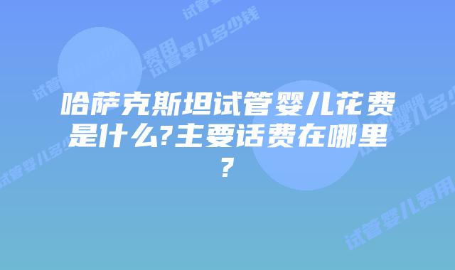 哈萨克斯坦试管婴儿花费是什么?主要话费在哪里?