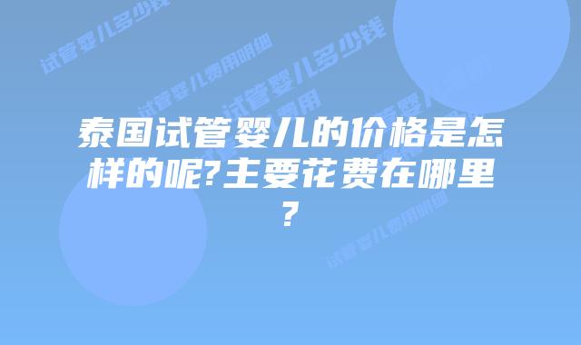 泰国试管婴儿的价格是怎样的呢?主要花费在哪里?