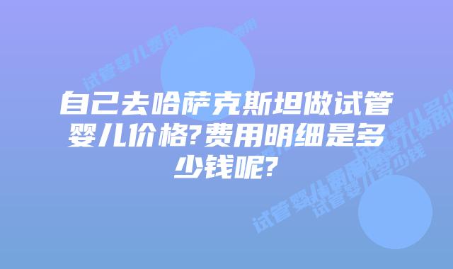 自己去哈萨克斯坦做试管婴儿价格?费用明细是多少钱呢?