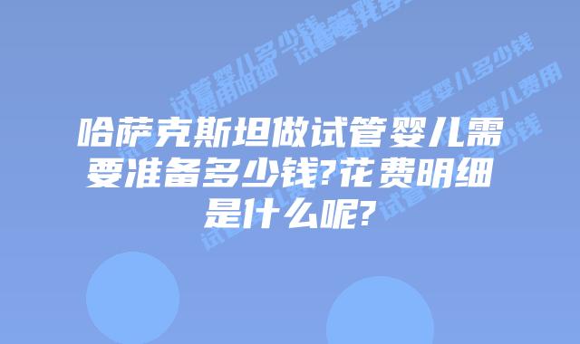 哈萨克斯坦做试管婴儿需要准备多少钱?花费明细是什么呢?