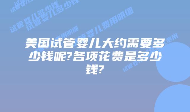 美国试管婴儿大约需要多少钱呢?各项花费是多少钱?