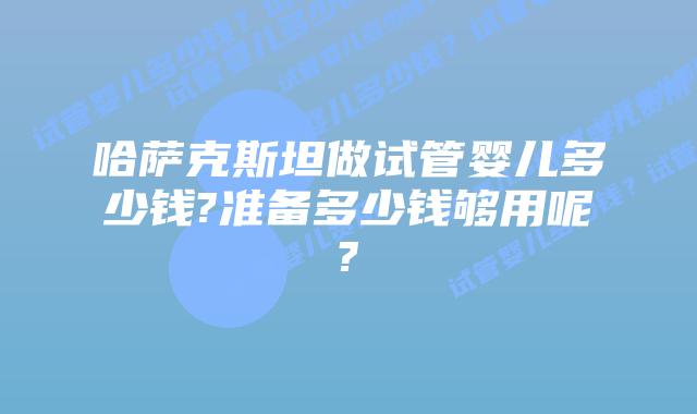 哈萨克斯坦做试管婴儿多少钱?准备多少钱够用呢?