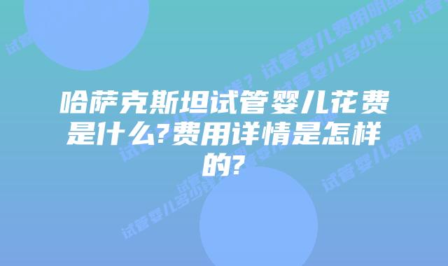 哈萨克斯坦试管婴儿花费是什么?费用详情是怎样的?