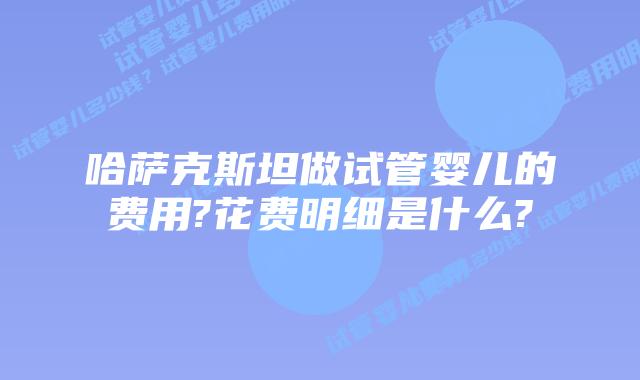 哈萨克斯坦做试管婴儿的费用?花费明细是什么?