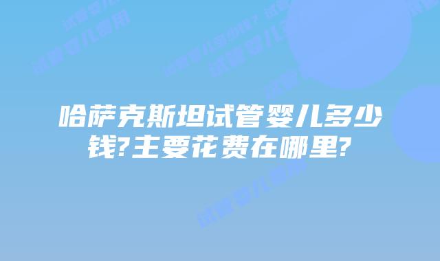 哈萨克斯坦试管婴儿多少钱?主要花费在哪里?