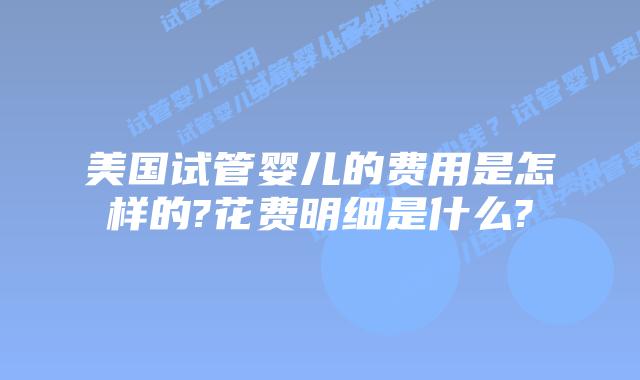 美国试管婴儿的费用是怎样的?花费明细是什么?