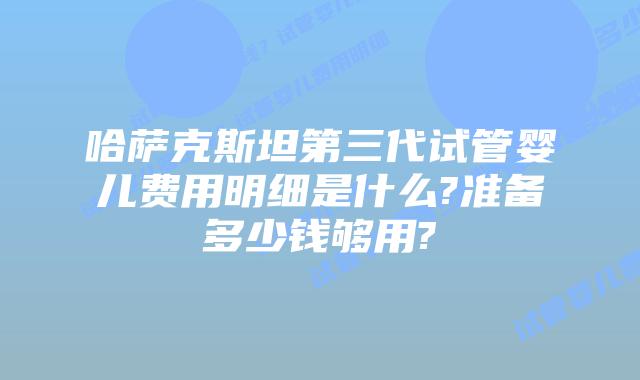 哈萨克斯坦第三代试管婴儿费用明细是什么?准备多少钱够用?