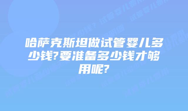 哈萨克斯坦做试管婴儿多少钱?要准备多少钱才够用呢?