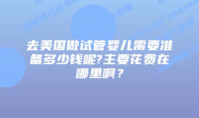 去美国做试管婴儿需要准备多少钱呢?主要花费在哪里啊?