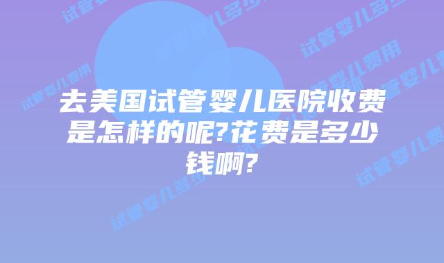 去美国试管婴儿医院收费是怎样的呢?花费是多少钱啊?