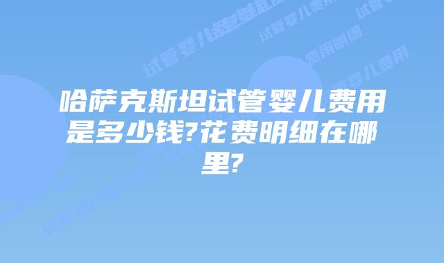 哈萨克斯坦试管婴儿费用是多少钱?花费明细在哪里?