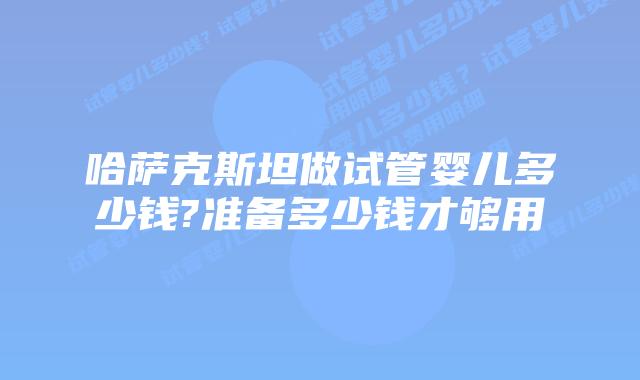 哈萨克斯坦做试管婴儿多少钱?准备多少钱才够用