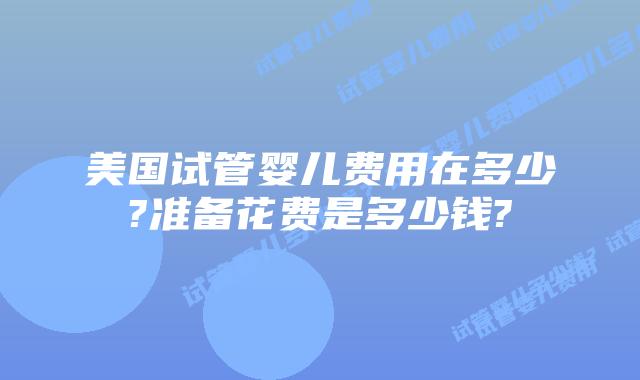 美国试管婴儿费用在多少?准备花费是多少钱?