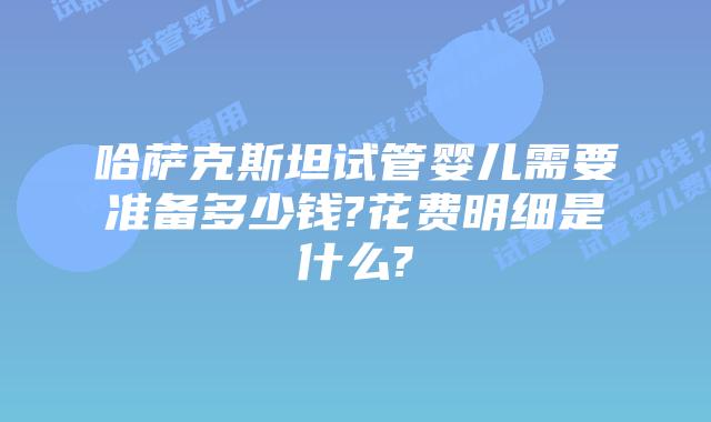 哈萨克斯坦试管婴儿需要准备多少钱?花费明细是什么?