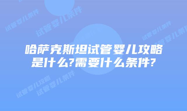 哈萨克斯坦试管婴儿攻略是什么?需要什么条件?