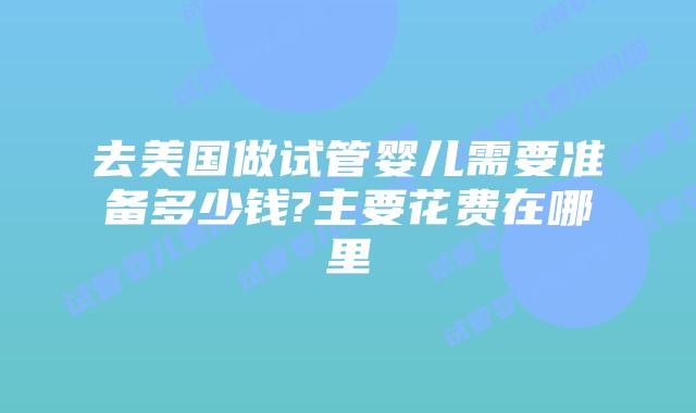 去美国做试管婴儿需要准备多少钱?主要花费在哪里