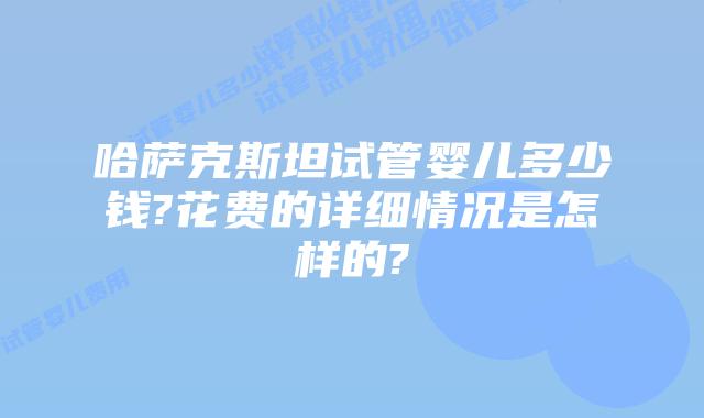 哈萨克斯坦试管婴儿多少钱?花费的详细情况是怎样的?