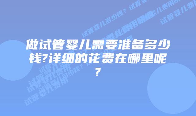 做试管婴儿需要准备多少钱?详细的花费在哪里呢?