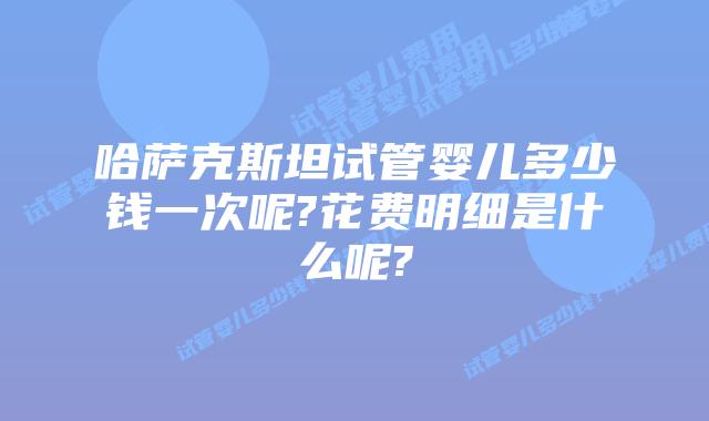 哈萨克斯坦试管婴儿多少钱一次呢?花费明细是什么呢?
