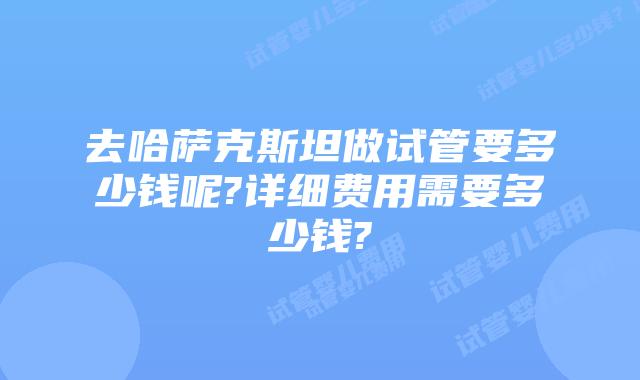 去哈萨克斯坦做试管要多少钱呢?详细费用需要多少钱?