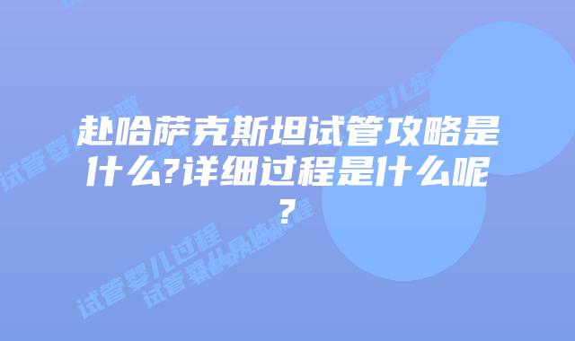 赴哈萨克斯坦试管攻略是什么?详细过程是什么呢?
