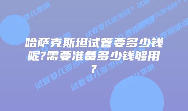 哈萨克斯坦试管要多少钱呢?需要准备多少钱够用?