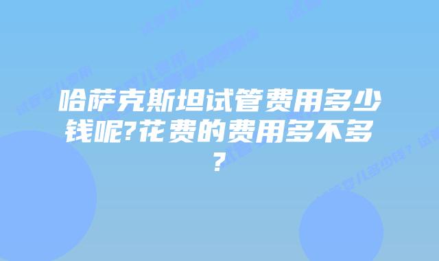 哈萨克斯坦试管费用多少钱呢?花费的费用多不多?
