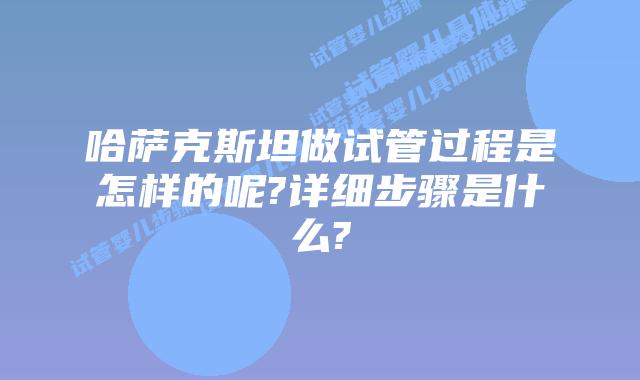 哈萨克斯坦做试管过程是怎样的呢?详细步骤是什么?