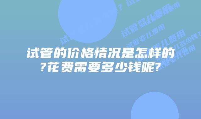 试管的价格情况是怎样的?花费需要多少钱呢?