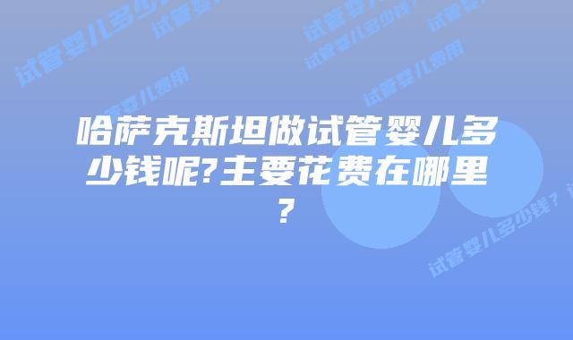 哈萨克斯坦做试管婴儿多少钱呢?主要花费在哪里?