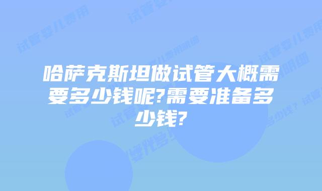 哈萨克斯坦做试管大概需要多少钱呢?需要准备多少钱?