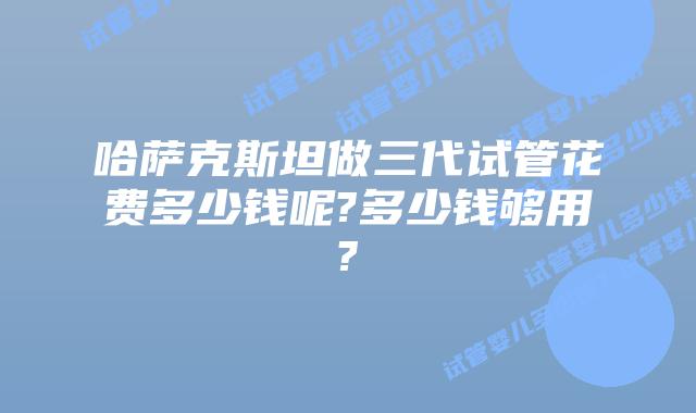 哈萨克斯坦做三代试管花费多少钱呢?多少钱够用?