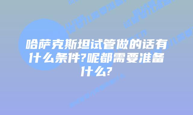 哈萨克斯坦试管做的话有什么条件?呢都需要准备什么?