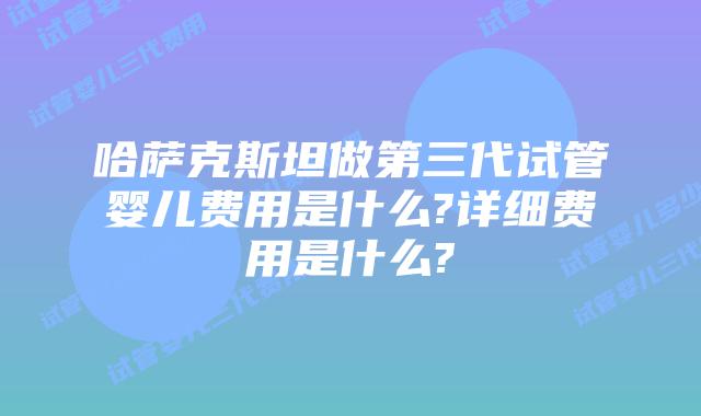 哈萨克斯坦做第三代试管婴儿费用是什么?详细费用是什么?