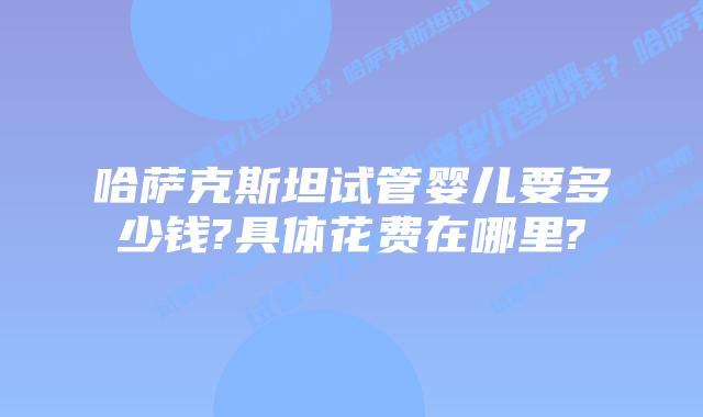 哈萨克斯坦试管婴儿要多少钱?具体花费在哪里?