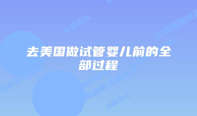 去美国做试管婴儿前的全部过程