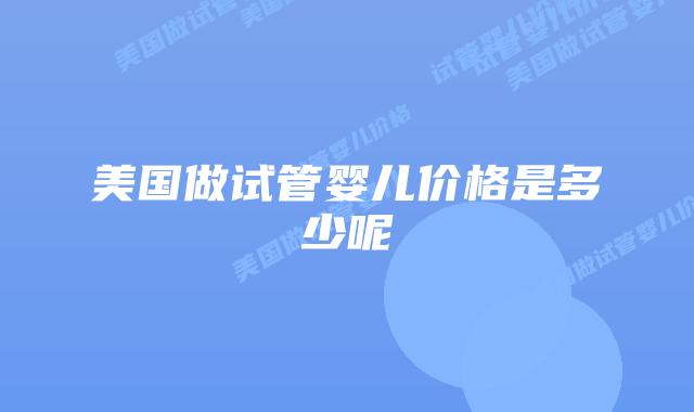 美国做试管婴儿价格是多少呢