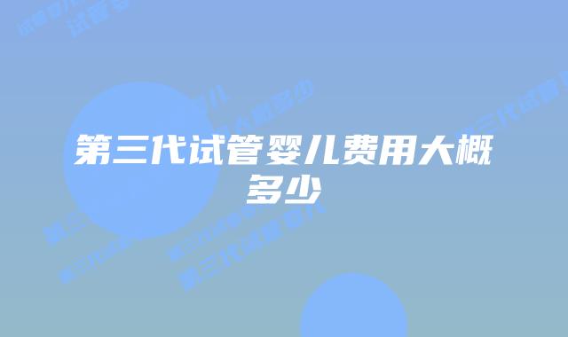第三代试管婴儿费用大概多少