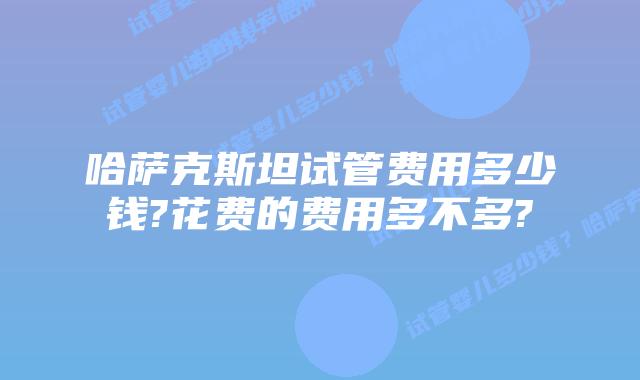 哈萨克斯坦试管费用多少钱?花费的费用多不多?