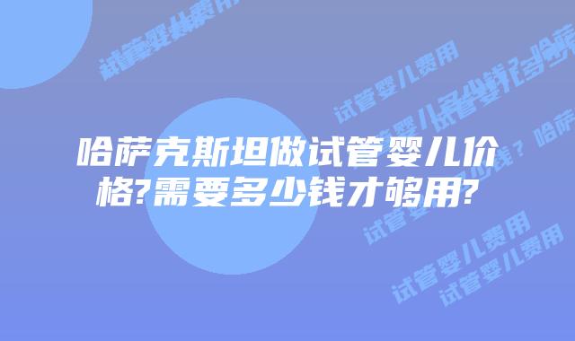 哈萨克斯坦做试管婴儿价格?需要多少钱才够用?