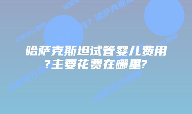 哈萨克斯坦试管婴儿费用?主要花费在哪里?