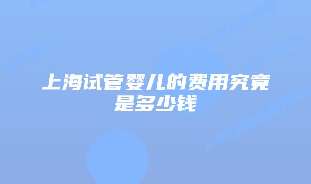 上海试管婴儿的费用究竟是多少钱