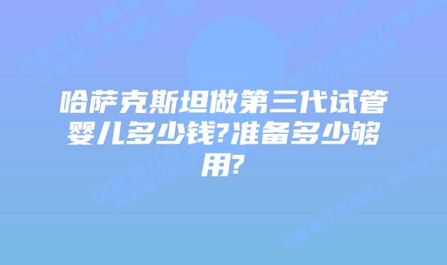 哈萨克斯坦做第三代试管婴儿多少钱?准备多少够用?