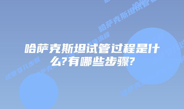 哈萨克斯坦试管过程是什么?有哪些步骤?