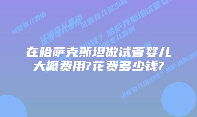 在哈萨克斯坦做试管婴儿大概费用?花费多少钱?