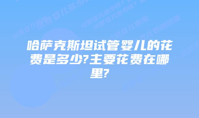 哈萨克斯坦试管婴儿的花费是多少?主要花费在哪里?